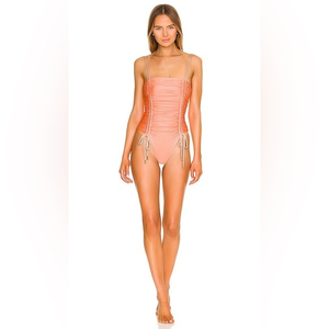 BAOBAB Ancla Ruched One Piece Swimsuit orange NWT‎ size S